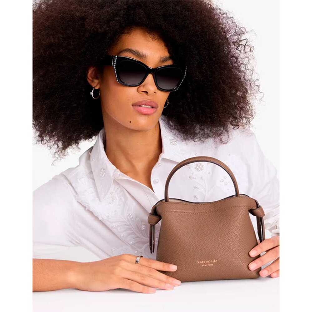 S Kate Spade Knott Mini Crossbody Tote Bag Brown Leather Purse KD067 NWT $268